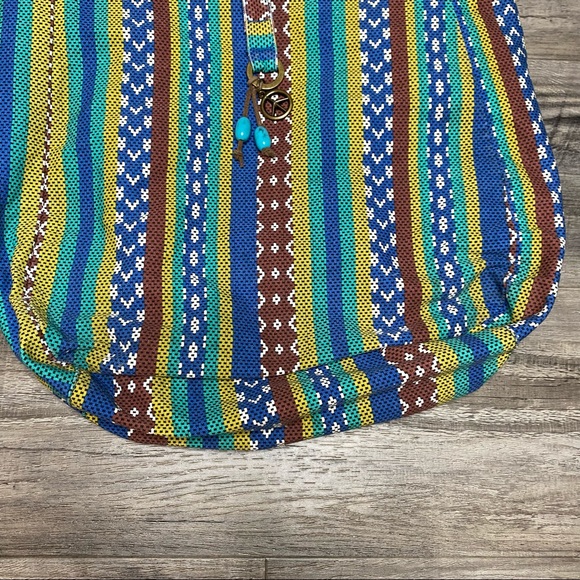 The Original Arizona Company Blue Stripe Printed Hang Crossbody Purse Bag - EUC - Picture 4 of 11